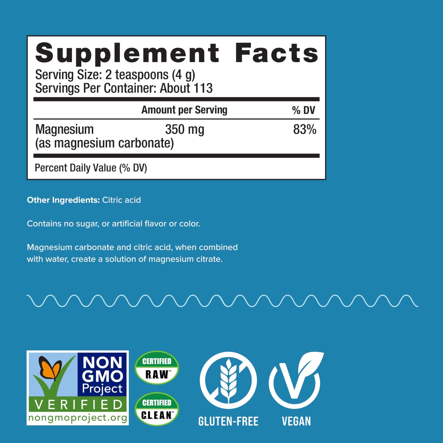 Natural Vitality Calm, Magnesium Supplement, Anti-Stress Drink Mix Powder, Gluten Free, Vegan, & Non-GMO, Original Unflavored, 16 oz