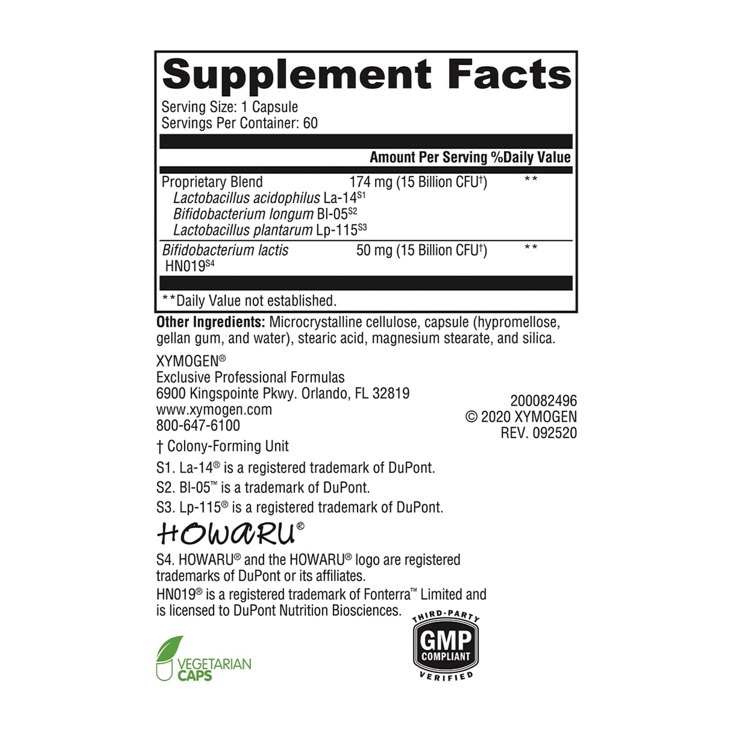XYMOGEN ProbioMax Daily 30B - Vegetarian, Dairy & Gluten Free Probiotics for Digestive Health - Women's & Men's Probiotic Nutritional Supplements - Formerly ProbioMax Daily DF (60 Capsules)