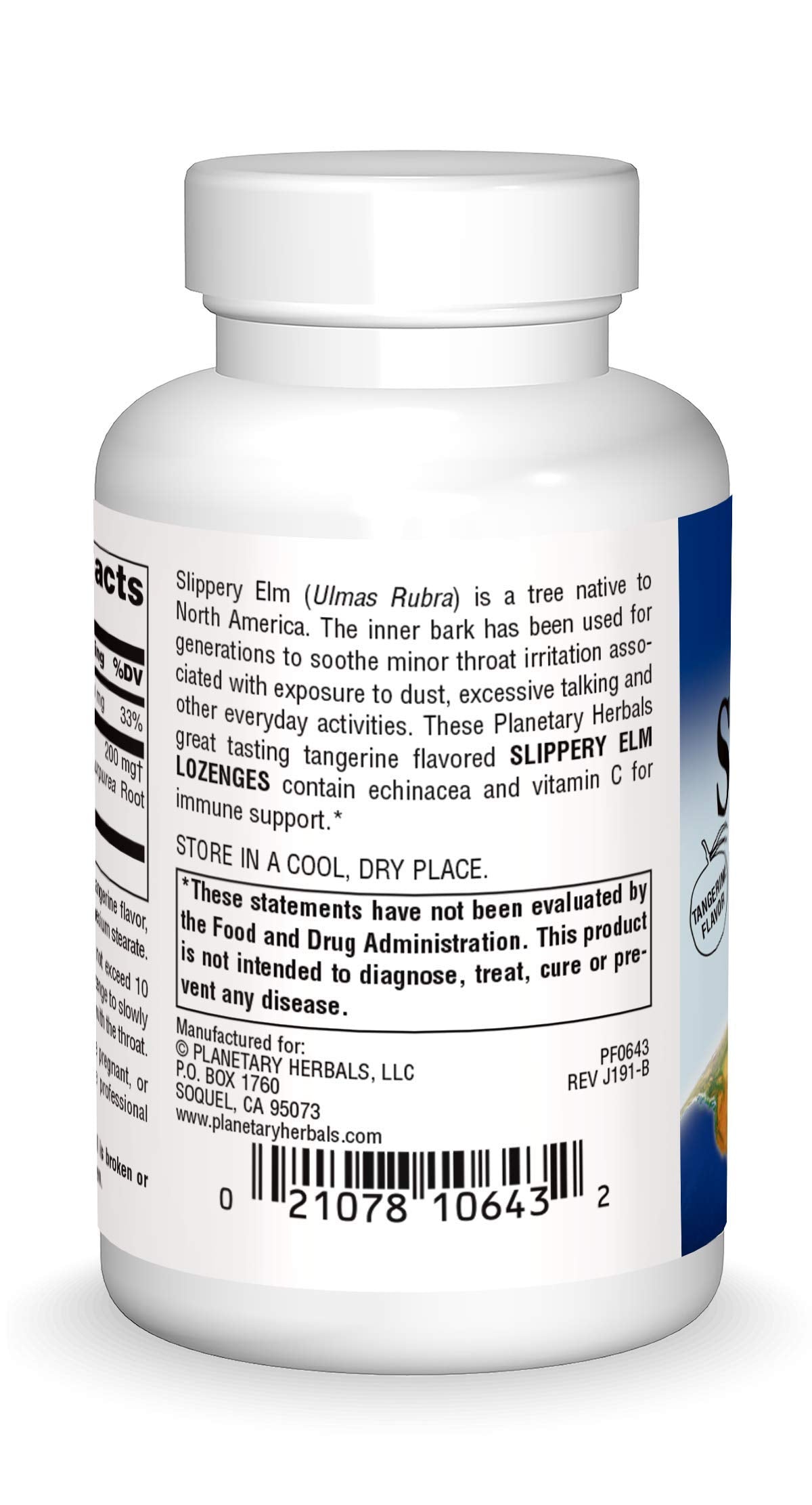 Planetary Herbals Slippery Elm Lozenges, 100 Count
