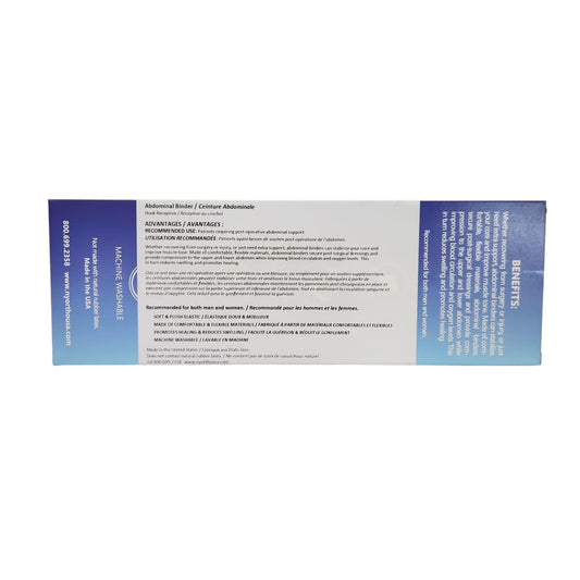 NYOrtho Post Surgery Abdominal Binder - Waist Support Belt for Men & Women - Postpartum Belly Band - Tummy Tuck Compression Garment - MADE IN USA (30" - 45") 3 Panel - 9"