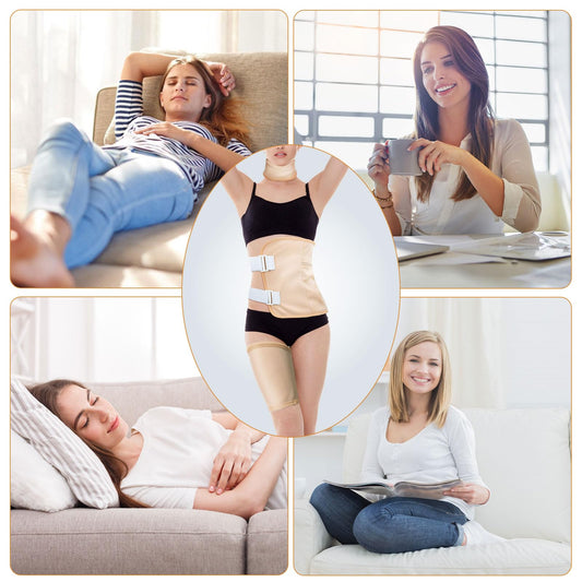 Castor Oil Pack Wrap, 9 Pcs Reusable Organic Castor Oil Packs Kit for Neck Chest Waist Knee Leg and Feet, Adjustable Velcro Caster Oil Compress Pads, Machine Washable Gift for Women