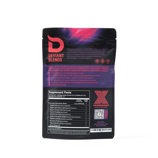 Deviant Blends Libido Booster for Women – Sugar Free & Gluten Free with Horny Goat Weed, Fenugreek, Butterfly Pea Flower, and Hibiscus – Fast-Acting Aphrodisiac Tea Libido Booster for Women & Men