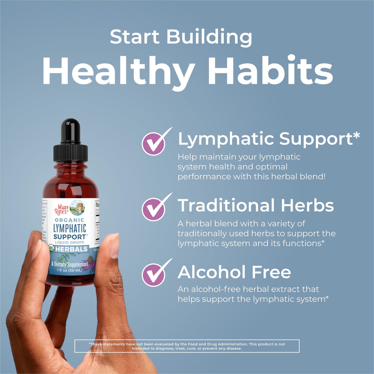 Lymphatic Support Drops by MaryRuth's | USDA Organic Lymphatic Cleanse Immune Support Supplement| Lymphatic Support with Echinacea & Elderberry | Blue Vervain | Vegan | Non-GMO | 30 Servings