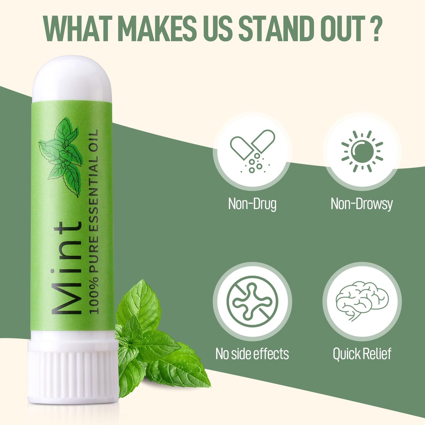 Hion Nausea Relief Inhaler 6 pcs for Motion Sickness and Pregnant Women Morning Sickness, Aromatherapy Natural Essential Oils Inhalers