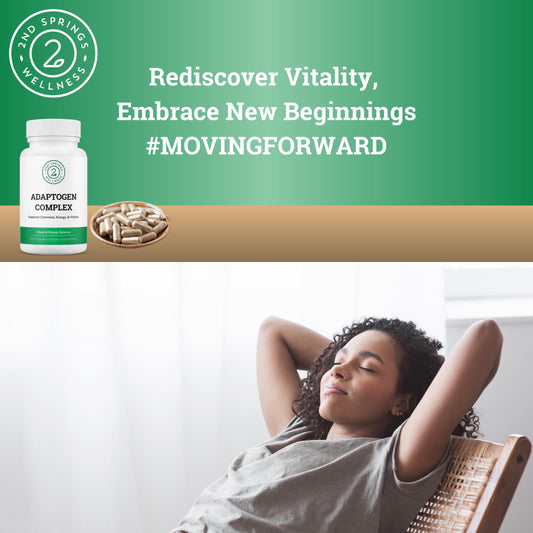 2nd Springs Adaptogen Complex Calmness, Energy and Vitality Booster - Ashwagandha, Schisandra, Astragalus, Ginseng, Rhodiola, and More - Promotes Balance, Focus, and Overall Well-Being - 60 Ct