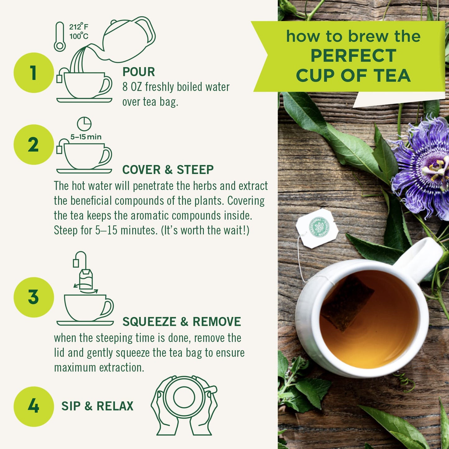 Traditional Medicinals Tea, Organic Stress Ease Focus, with Adaptogens, Everyday Balanced Energy, Ginseng Wild Apple Mint, 16 Tea Bags