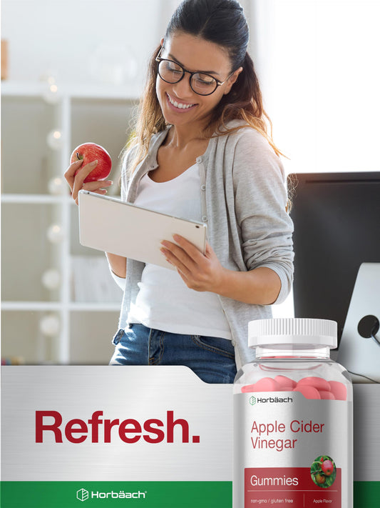 Horbäach Vegan Apple Cider Vinegar Gummies | 90 Count | ACV Supplement | Apple Flavor | Non-GMO, Gluten Free Gummies for Adults