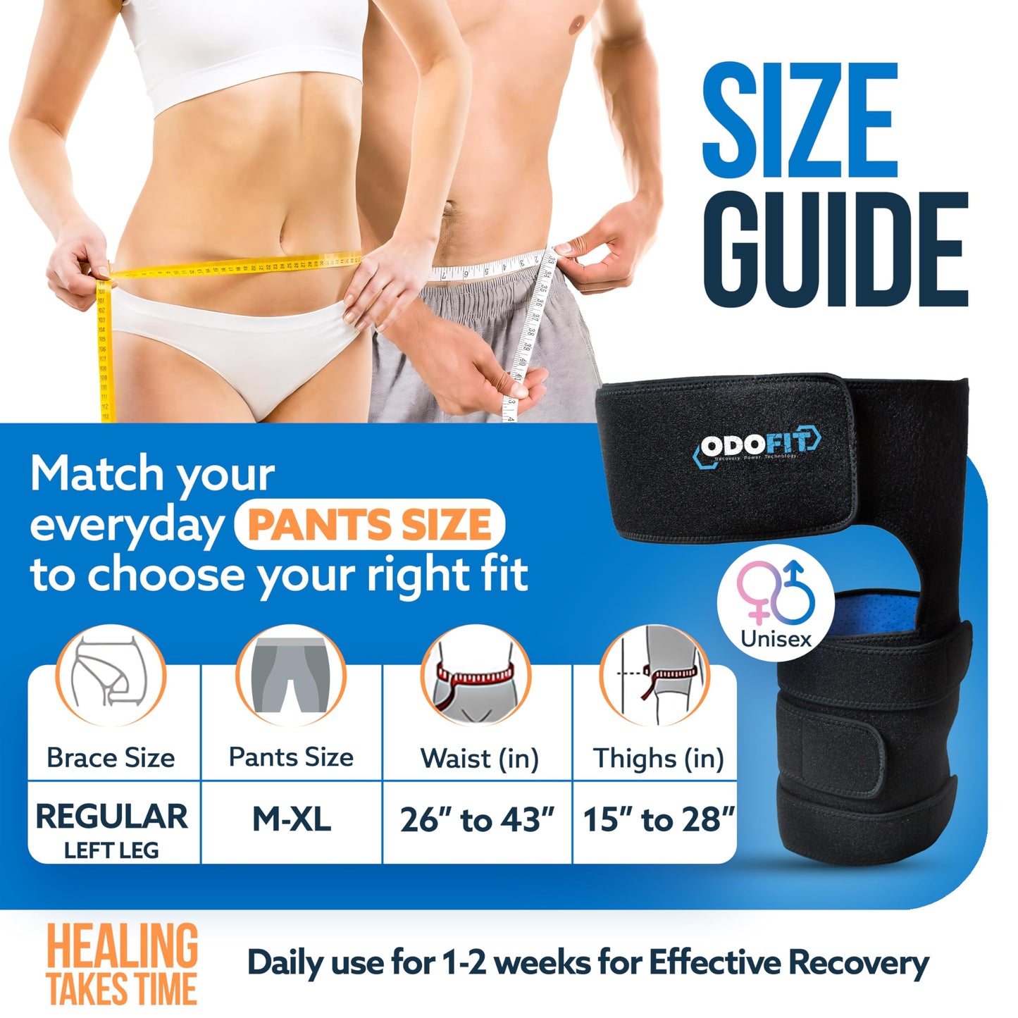 5-in-1 Hip Brace for Women & Men Sciatica Pain Relief Devices - Adjustable Groin, Thigh, Hamstring Compression Wrap - Comfortable Support for Muscle Recovery, Mobility, Sciatica Hip Pain Relief Brace