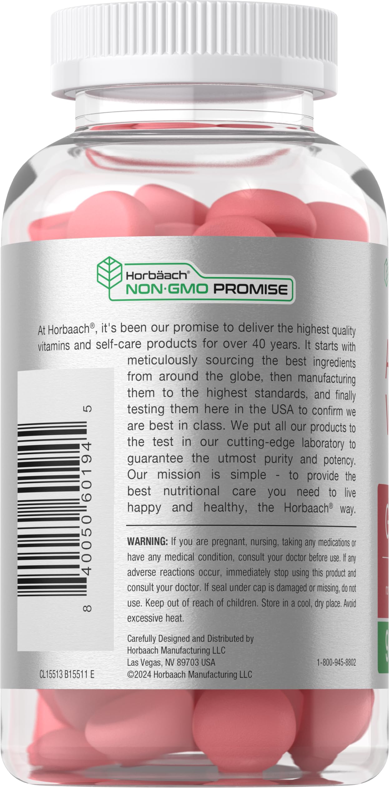 Horbäach Vegan Apple Cider Vinegar Gummies | 90 Count | ACV Supplement | Apple Flavor | Non-GMO, Gluten Free Gummies for Adults