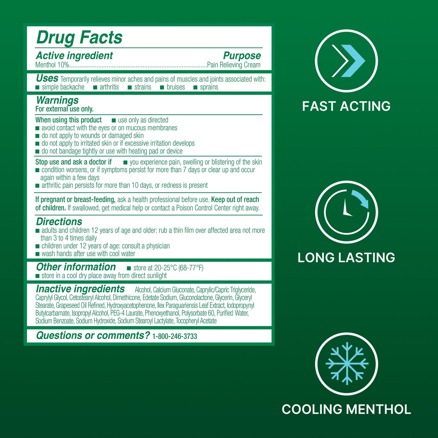 Biofreeze Menthol Pain Relieving Cream 3 OZ Jar for Pain Relief Associated with Sore Muscles, Arthritis, Simple Backaches, Strains, Bruises, Sprains and Joint Pain (Packaging May Vary)