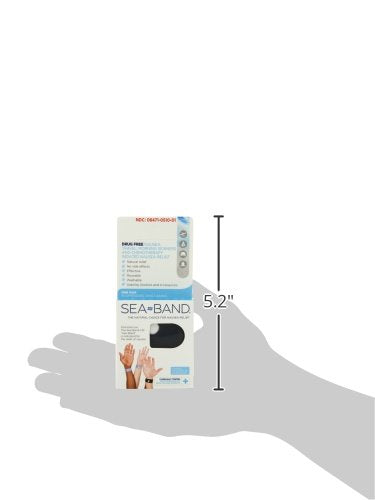 Sea-Band Anti-Nausea Acupressure Wristband for Motion & Morning Sickness, 1 Pair, Gray