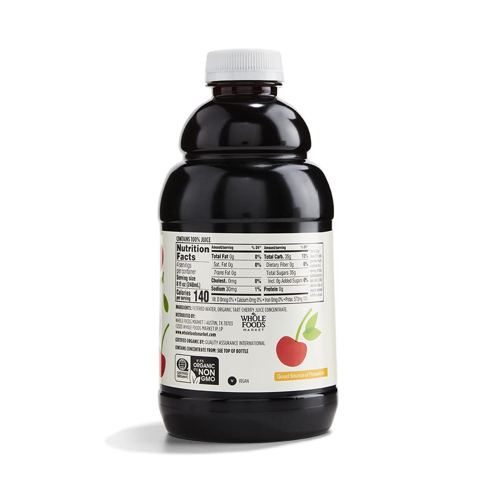 365 by Whole Foods Market, Organic Tart Cherry Juice, No Sugar Added, 32 Fl Oz