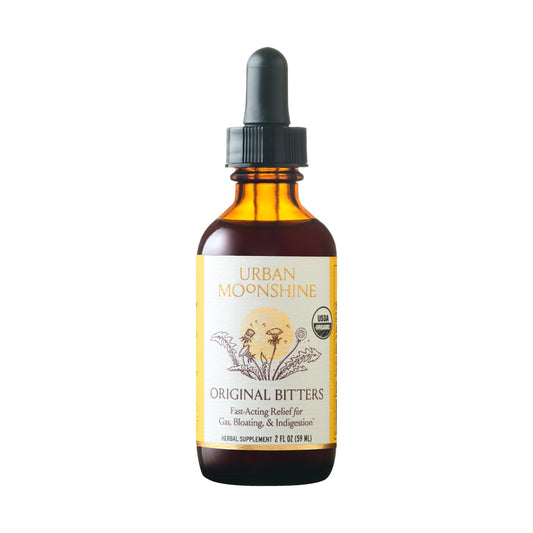 Urban Moonshine Original Bitters - Certified Organic - Bloating Relief - Supports Liver Function & Appetite Regulation - Gentle Detox - Digestive Bitters - Gluten Free Herbal Supplement - 2 Fl Oz