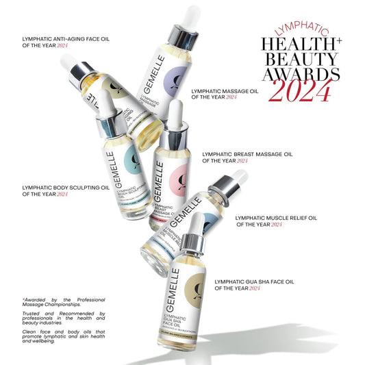 GEMELLE Lymphatic Breast Massage Oil | 2024 Product of The Year | Lymphatic Circulation, Beauty, Wellness | Honeybush & Helichrysum | Paraben-Free, Clean Beauty, Luxury Natural Skin Care 30ml