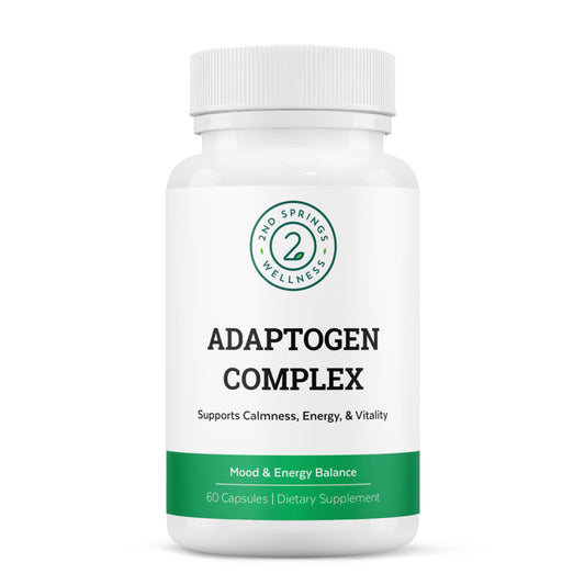 2nd Springs Adaptogen Complex Calmness, Energy and Vitality Booster - Ashwagandha, Schisandra, Astragalus, Ginseng, Rhodiola, and More - Promotes Balance, Focus, and Overall Well-Being - 60 Ct