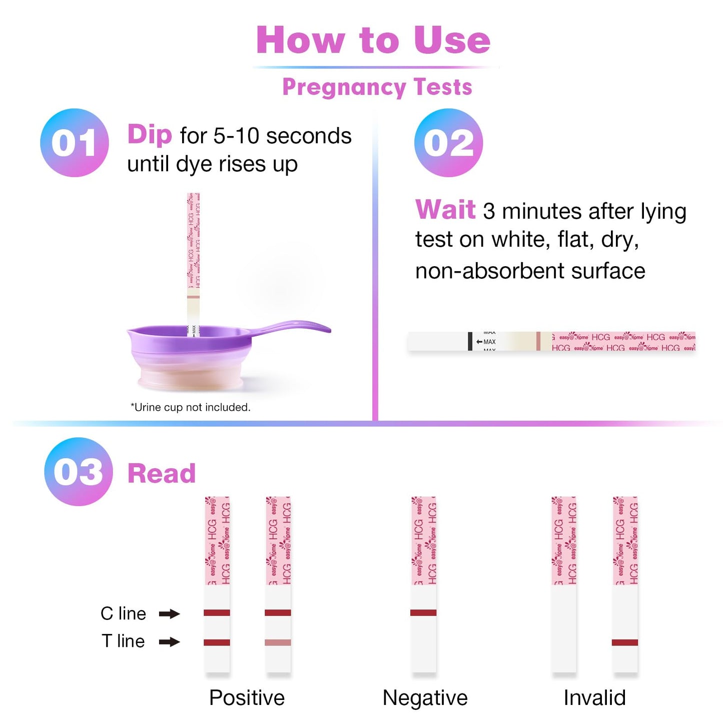 Easy@Home 50 Ovulation Test Strips and 20 Pregnancy Test Strips Combo Kit, (50 LH + 20 HCG)-Package May Vary