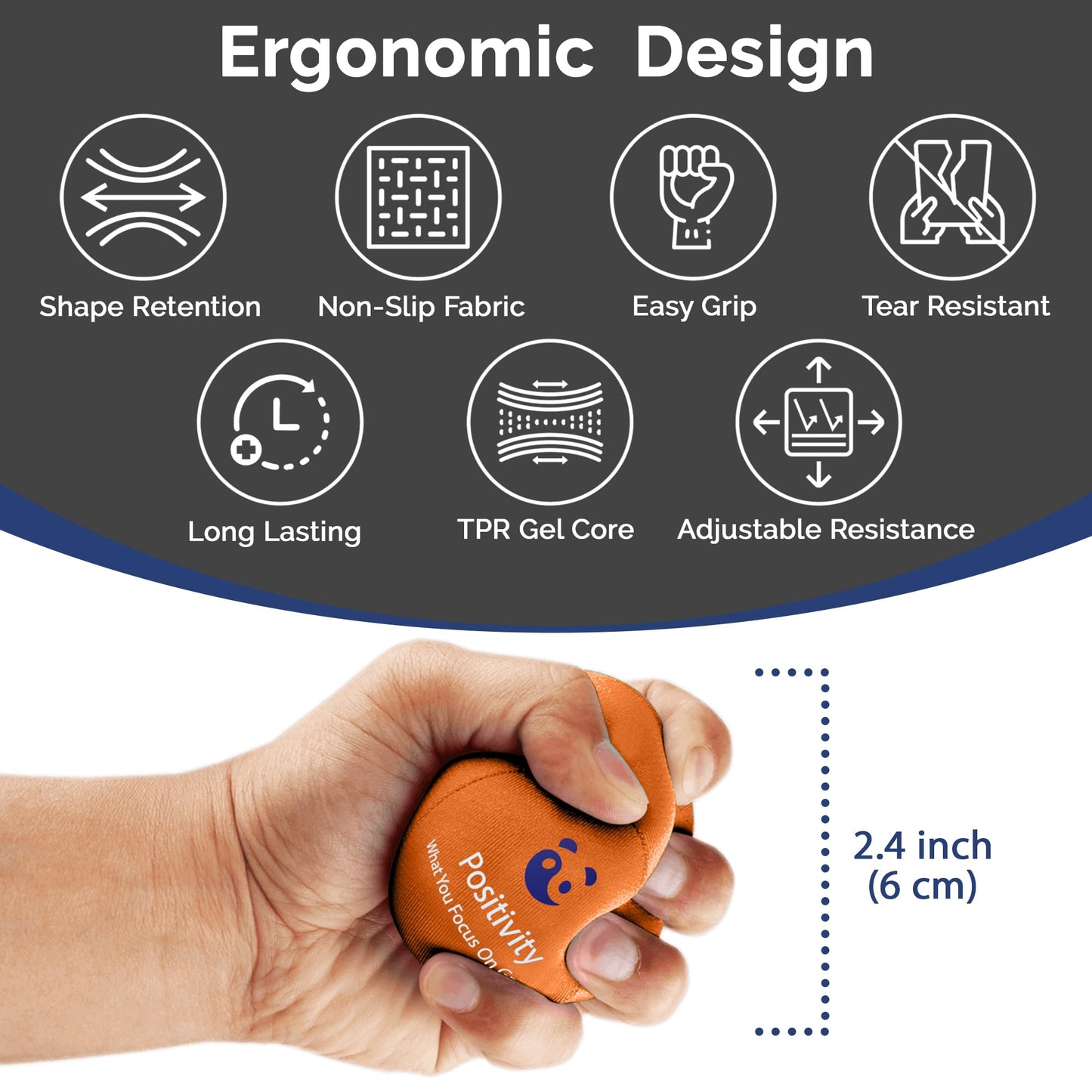 Mind & Body Stress Balls for Adults - Triple Density Squeeze Balls for Hand Therapy & Grip Strengthening - Stress & Anxiety Relief - Physical Therapy Support - Soft, Medium, Hard Gel Core