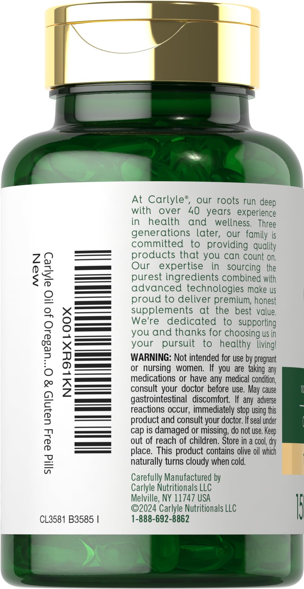 Carlyle Oregano Oil 4000mg Supplement | 150 Softgel Capsules | Contains Carvacrol | Non-GMO & Gluten Free Formula