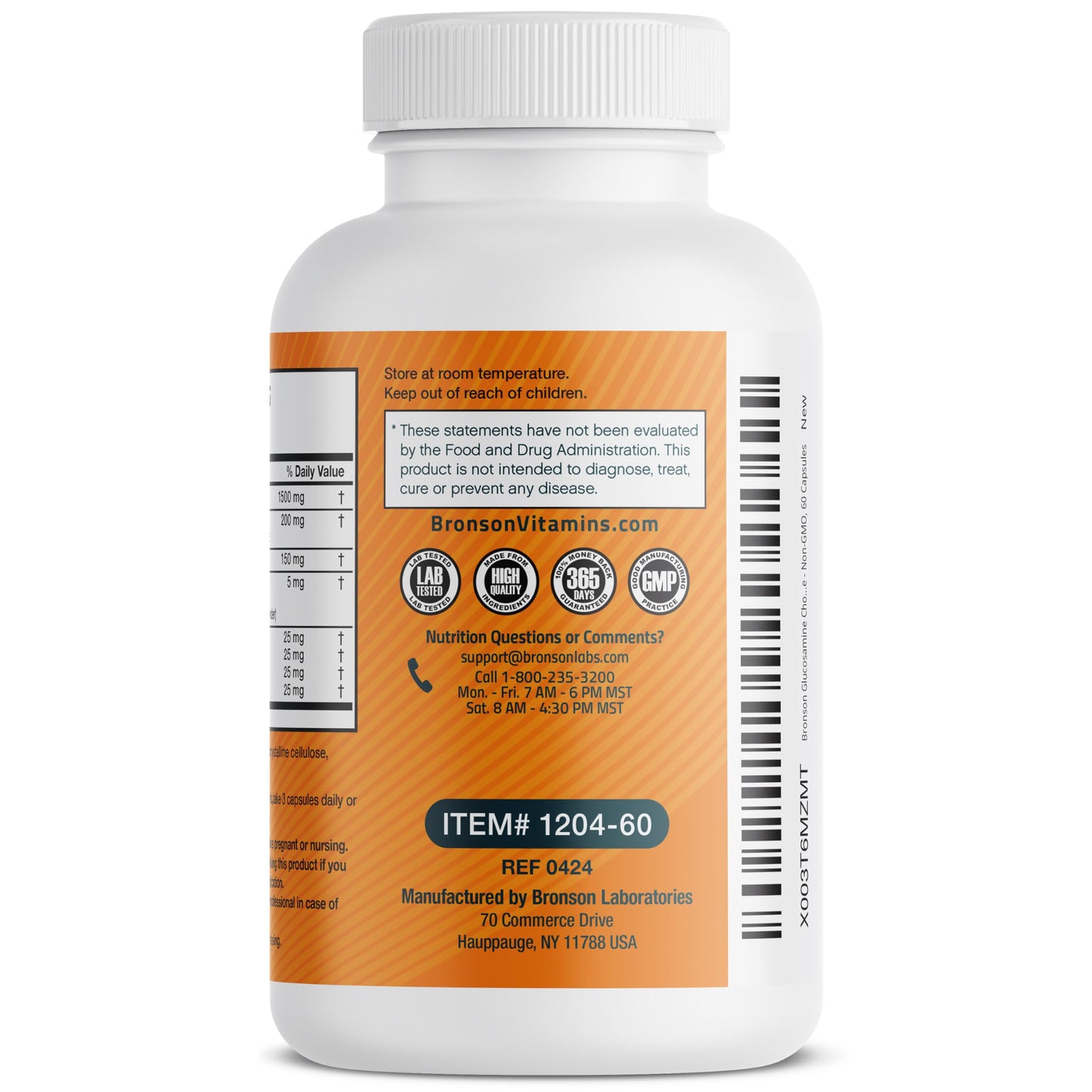 Bronson Glucosamine Chondroitin Turmeric & MSM Advanced Joint & Cartilage Formula, Supports Healthy Joints, Mobility & Cartilage - Non-GMO, 60 Capsules