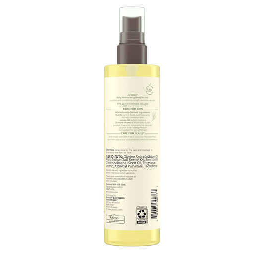 Aveeno Daily Moisturizing Body Oil, Body Mist for Dry Skin with Oat Oil and Jojoba Oil, Nourishing Body Spray with a Hypoallergenic Formula, 6.7 FL OZ
