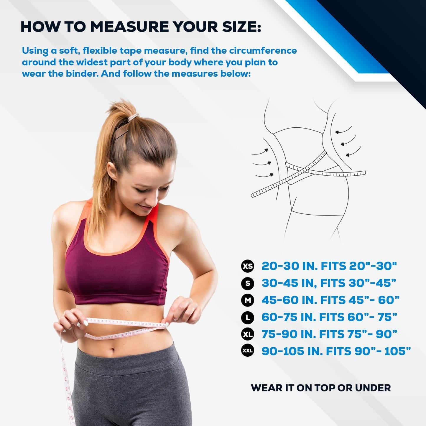 NYOrtho Post Surgery Abdominal Binder - Waist Support Belt for Men & Women - Postpartum Belly Band - Tummy Tuck Compression Garment - MADE IN USA (30" - 45") 3 Panel - 9"
