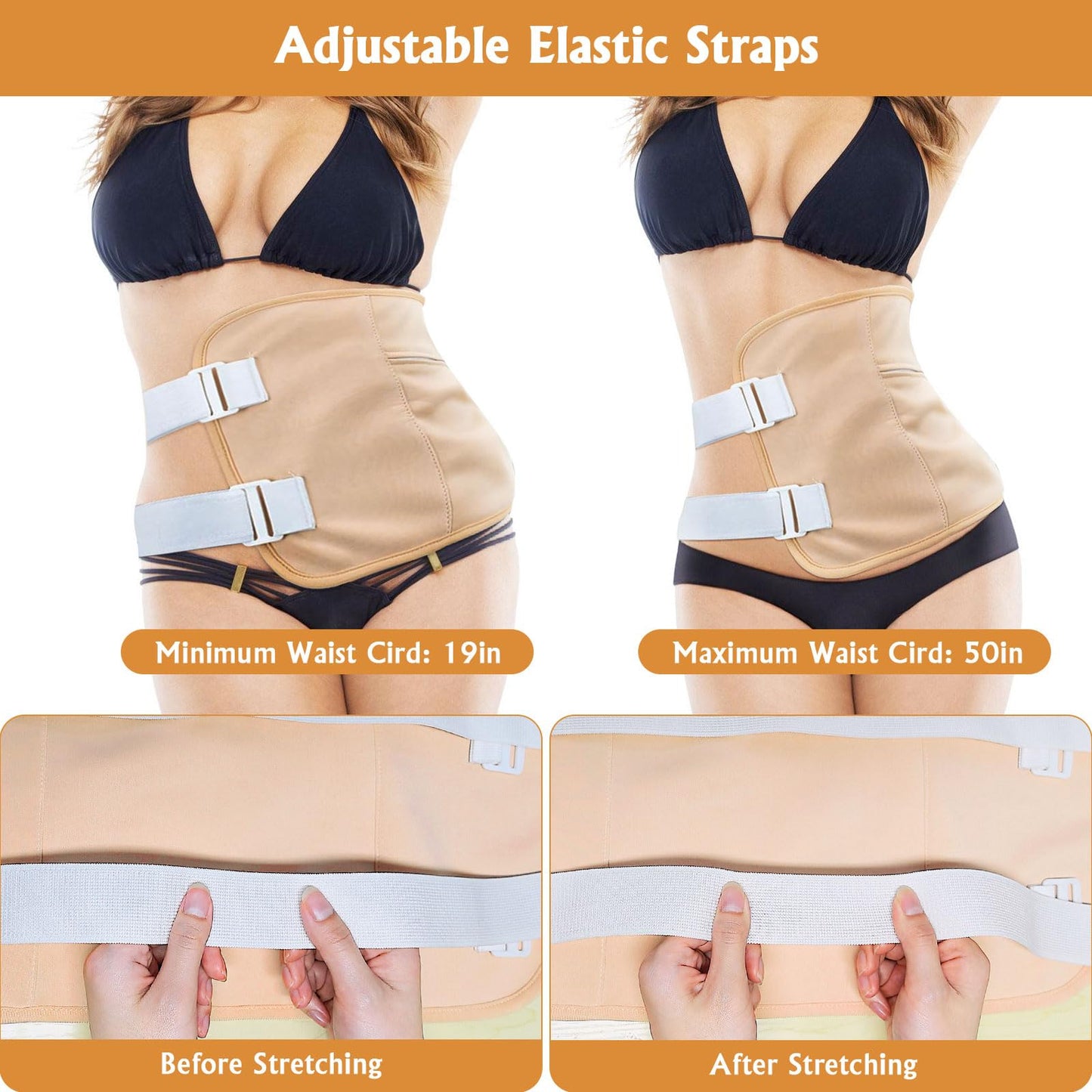 Castor Oil Pack Wrap, 9 Pcs Reusable Organic Castor Oil Packs Kit for Neck Chest Waist Knee Leg and Feet, Adjustable Velcro Caster Oil Compress Pads, Machine Washable Gift for Women