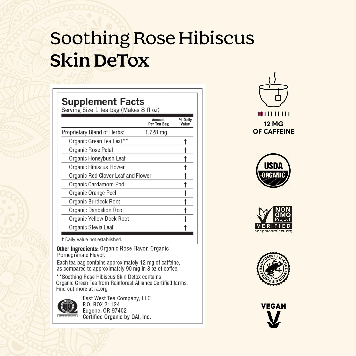 Yogi Tea Soothing Rose Hibiscus Skin DeTox Tea - 16 Tea Bags per Pack (4 Packs) - Organic DeTox Tea to Support Skin Health - Includes Green Tea Leaf, Rose Petal, Honeybush Leaf, Hibiscus & More