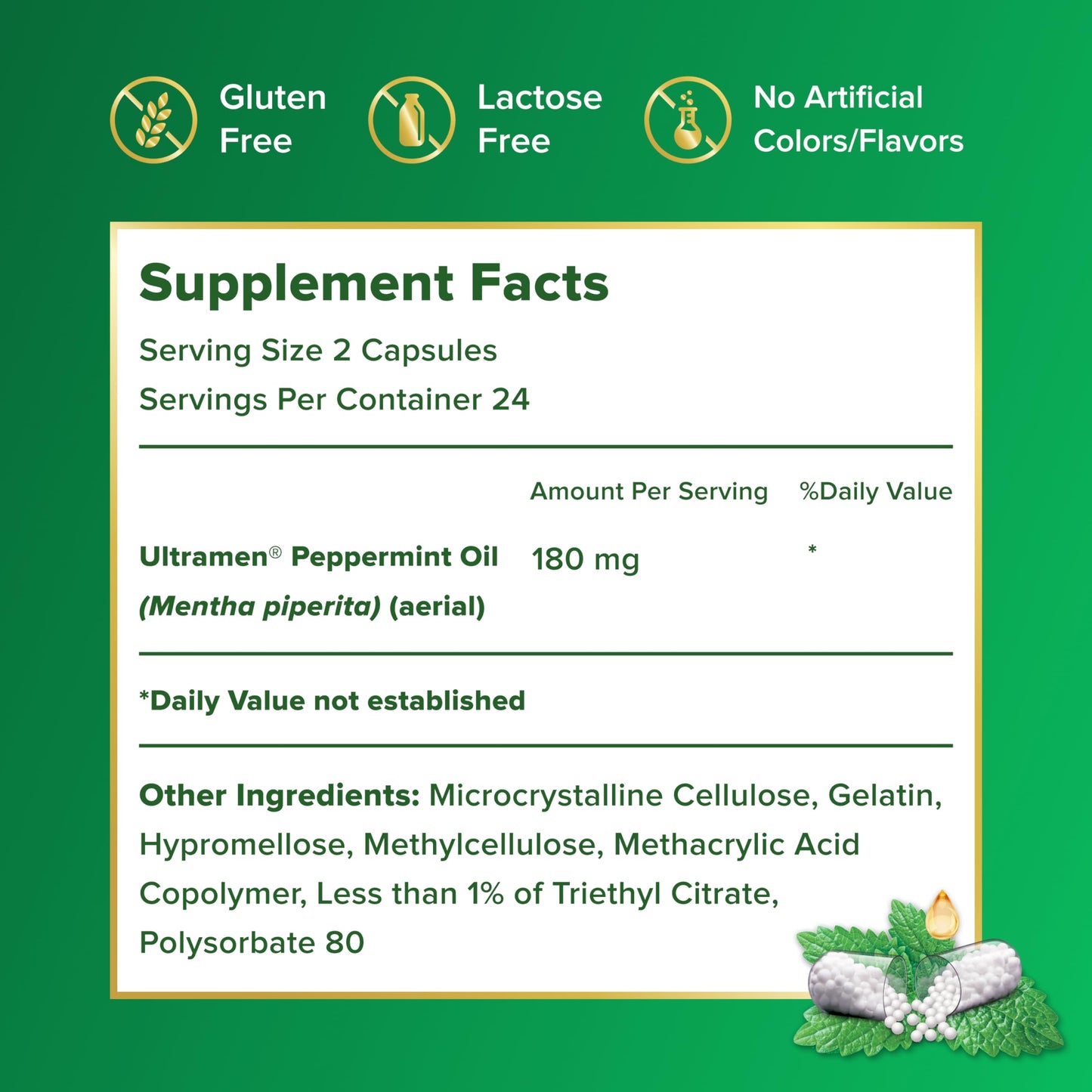 IBgard Gut Health Supplement, Peppermint Oil Capsules for Abdominal Comfort, 48 Capsules