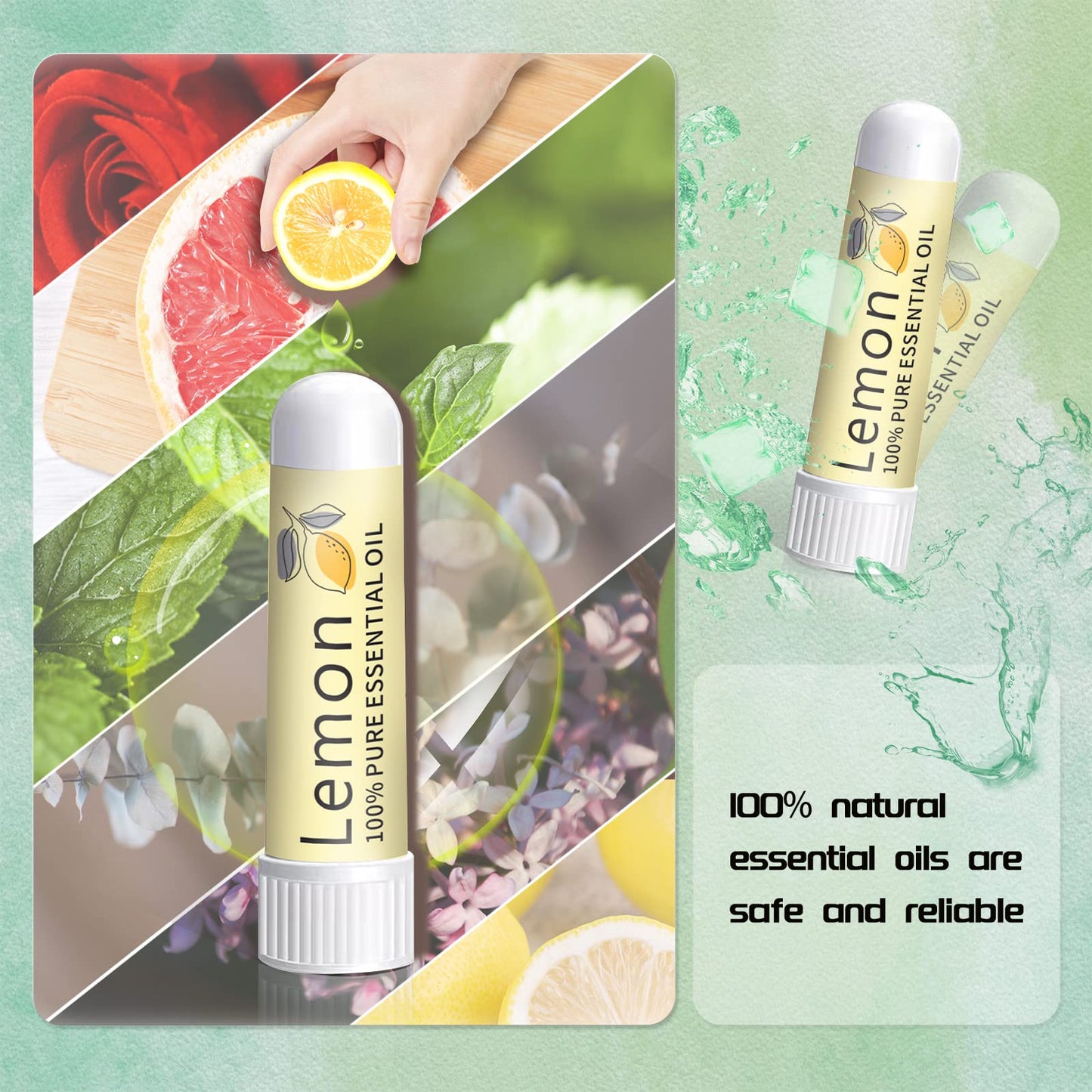 Hion Nausea Relief Inhaler 6 pcs for Motion Sickness and Pregnant Women Morning Sickness, Aromatherapy Natural Essential Oils Inhalers