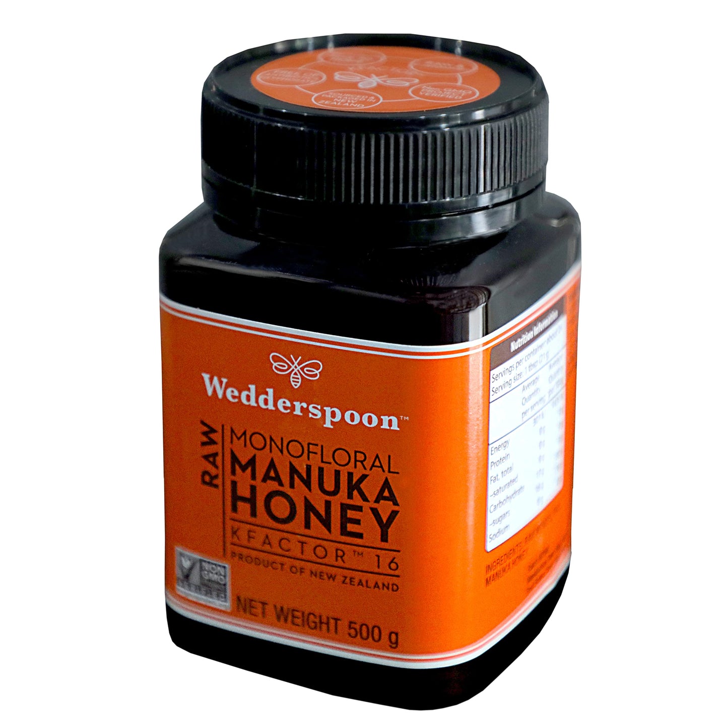 Wedderspoon Raw Premium Manuka Honey, KFactor 16, 17.6 Oz, Unpasteurized, Genuine New Zealand Honey, Traceable from Our Hives to Your Home
