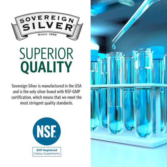 Sovereign Silver Bio-Active Colloidal Silver Hydrosol for Immune Support, 10ppm, 2oz, Nasal Spray
