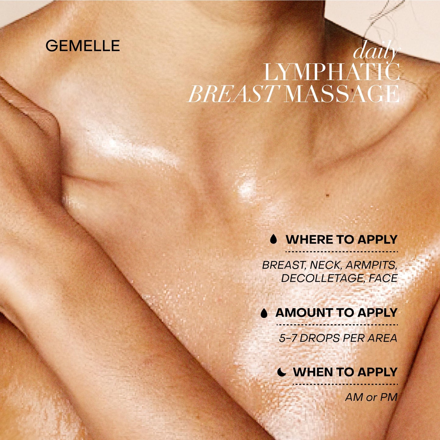 GEMELLE Lymphatic Breast Massage Oil | 2024 Product of The Year | Lymphatic Circulation, Beauty, Wellness | Honeybush & Helichrysum | Paraben-Free, Clean Beauty, Luxury Natural Skin Care 30ml