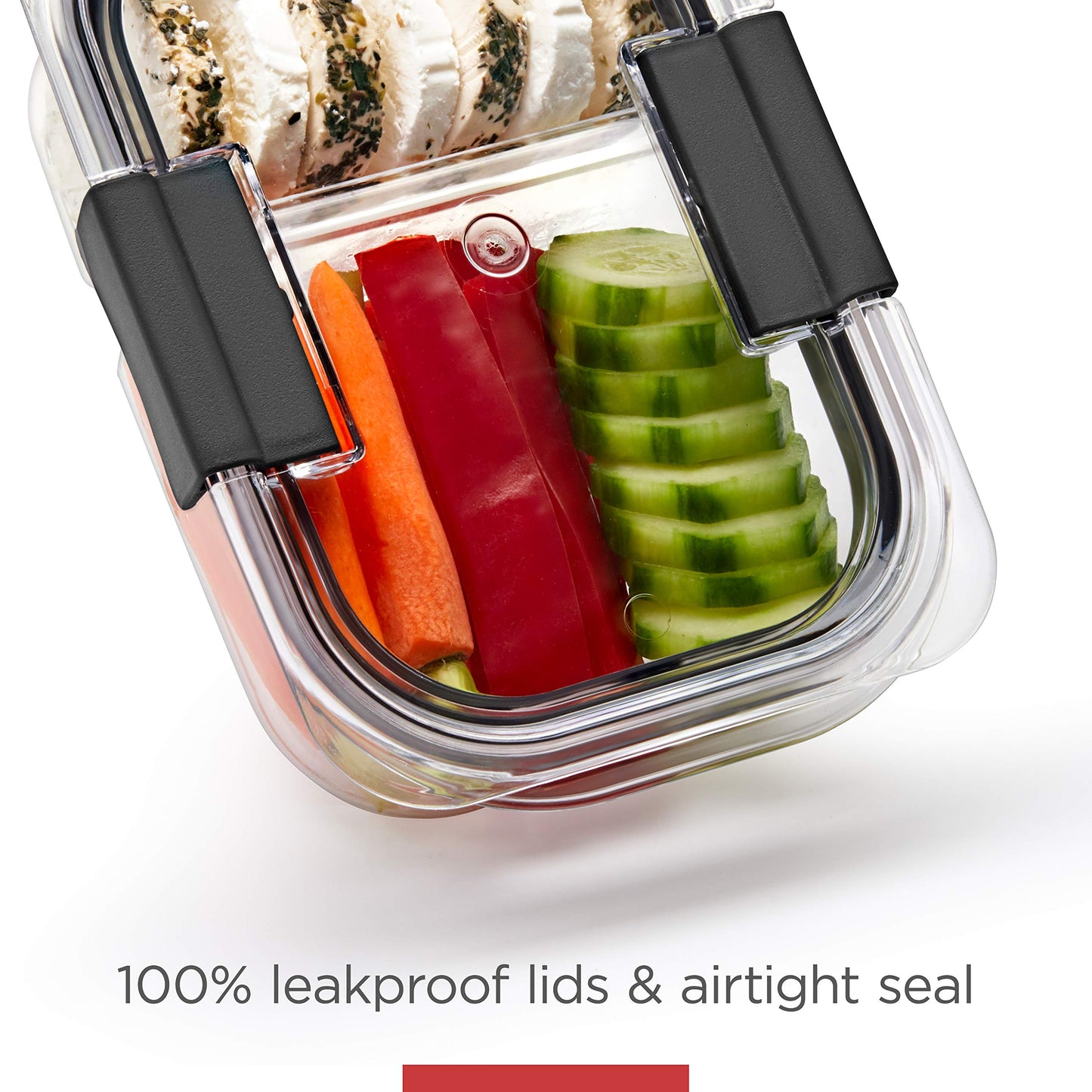 Rubbermaid Brilliance Meal Prep Containers, 2-Compartment Food Storage Containers, 2.85 Cup, 5-Pack, BPA-Free, Clear/Grey