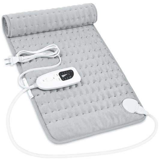 Heating Pad,Electric Heating Pads for Back,Neck,Abdomen,Mothers Day Gift,Moist Heating Pad for Shoulder,Knee,Arms and Legs,Dry/Moist Heat & Auto Shut Off,Birthday Gifts for Men(Light Gray, 24''×12'')
